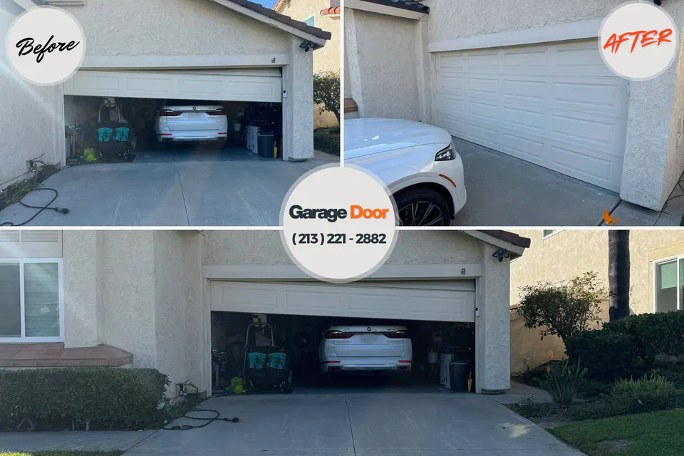 Before and after: garage door repair Tullytown, PA